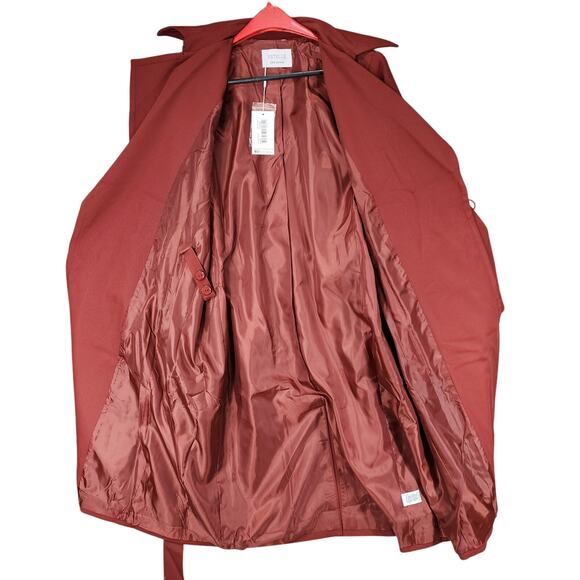 Estelle Georgie Trench Coat 1X 16W Women Ginger Orange Red Pockets EJ231100 NEW - Picture 4 of 16